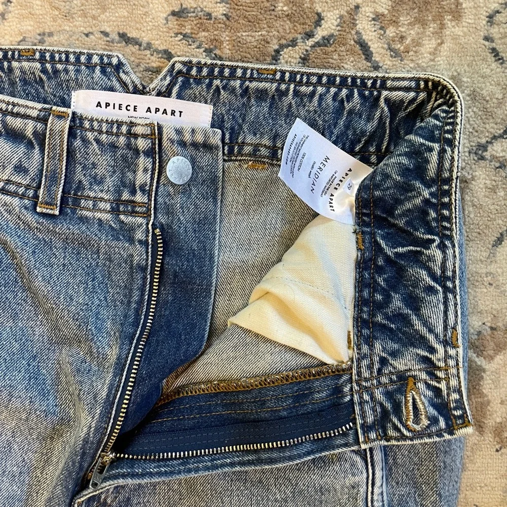 Apiece Apart Blue Wide Leg Jeans - Picture 7 of 10